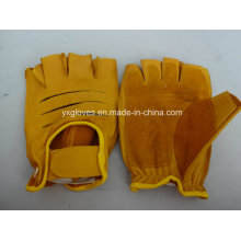 Gant en cuir de vache - Gant demi-doigt-Gant sport - Gant de travail - Gants de sécurité